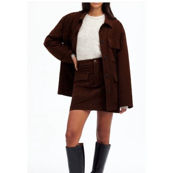 Madewell Utility Mini Skirt in Moleskin Dark Chicory 8 - Picture 3 of 10